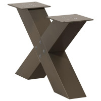 Produktbild för Soffbordsben X-formade 2 st naturstål 50x(30-31) cm stål