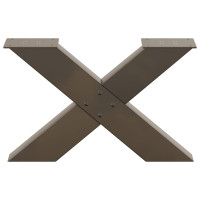Produktbild för Soffbordsben X-formade 2 st naturstål 50x(30-31) cm stål