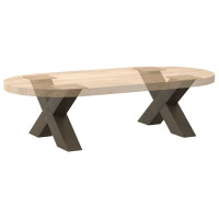 Produktbild för Soffbordsben X-formade 2 st naturstål 50x(30-31) cm stål