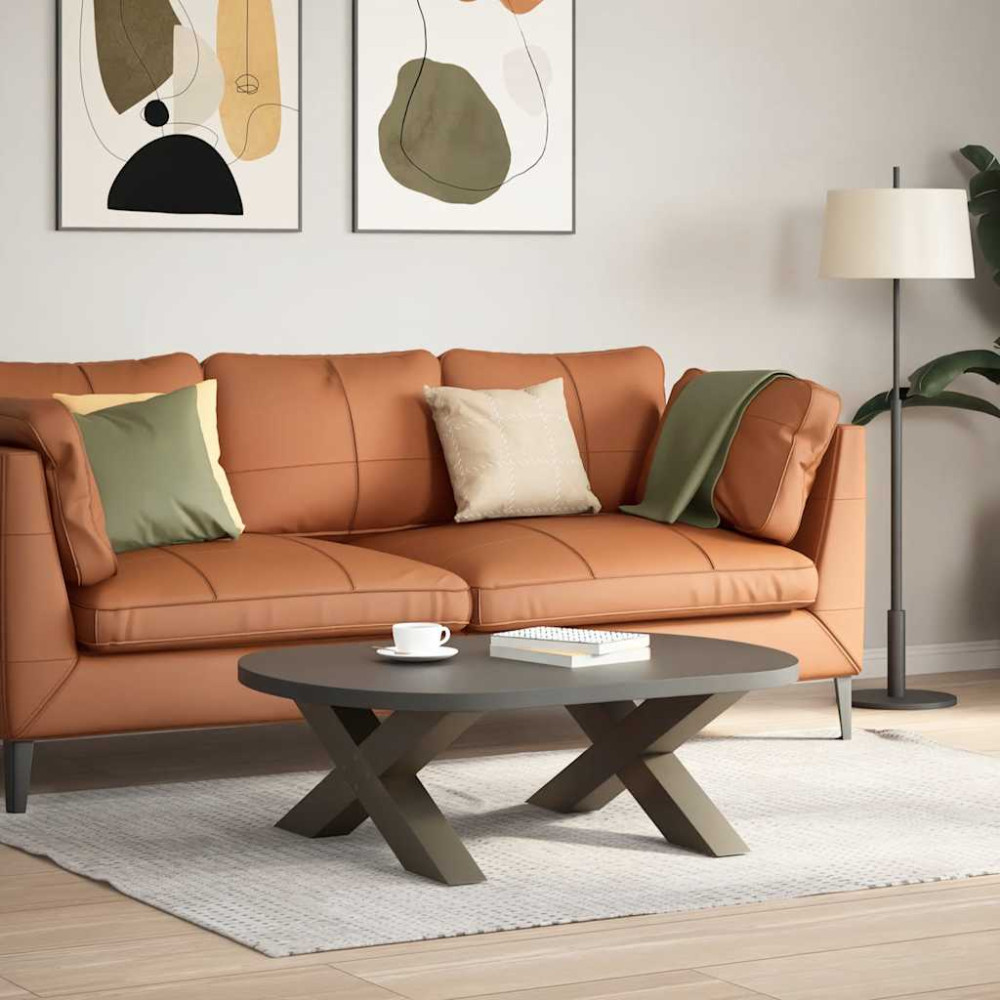 Produktbild för Soffbordsben X-formade 2 st naturstål 70x(30-31) cm stål