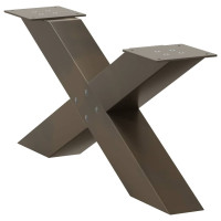 Produktbild för Soffbordsben X-formade 2 st naturstål 70x(30-31) cm stål