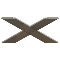 Produktbild för Soffbordsben X-formade 2 st naturstål 70x(30-31) cm stål