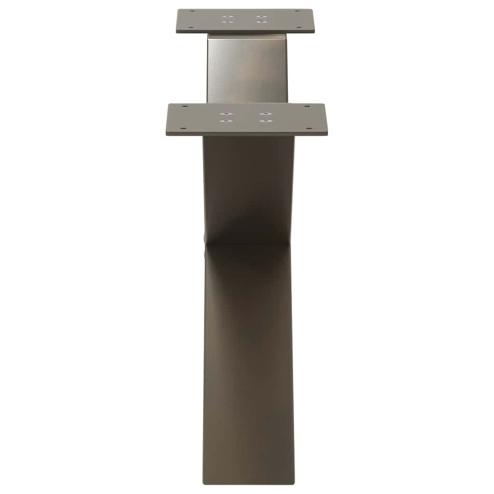 Produktbild för Soffbordsben X-formade 2 st naturstål 70x(30-31) cm stål
