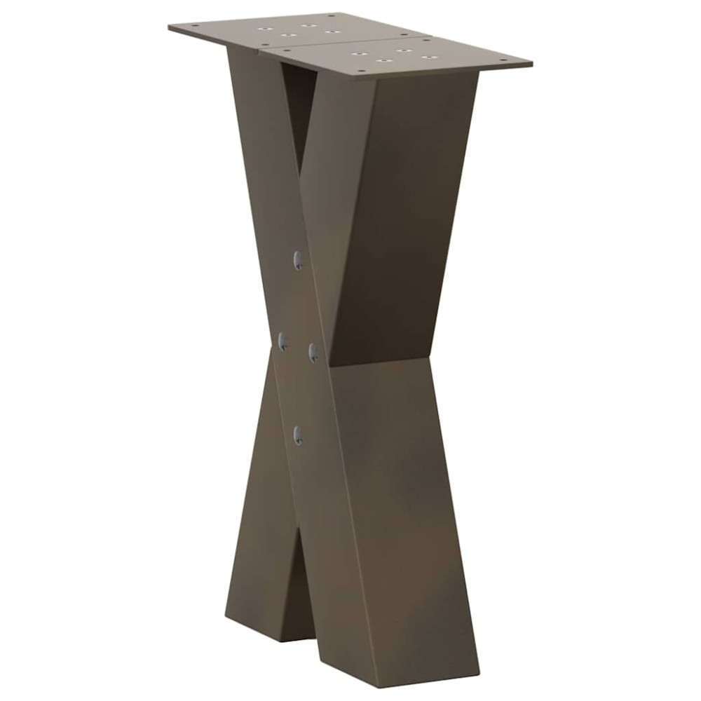 Produktbild för Soffbordsben X-formade 2 st naturstål 38x(42-43) cm stål