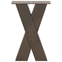 Produktbild för Soffbordsben X-formade 2 st naturstål 38x(42-43) cm stål