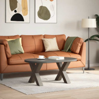Produktbild för Soffbordsben X-formade 2 st naturstål 50x(42-43) cm stål