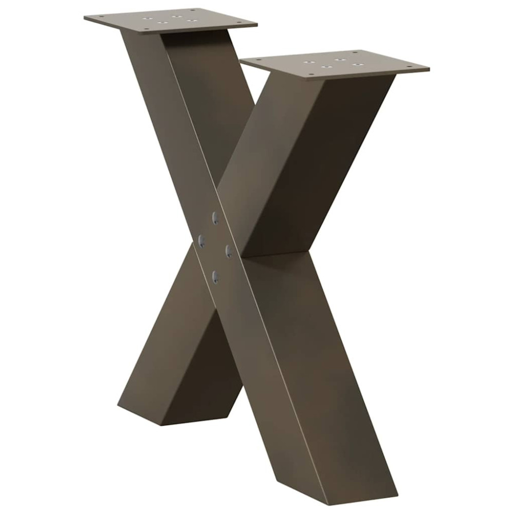 Produktbild för Soffbordsben X-formade 2 st naturstål 50x(42-43) cm stål
