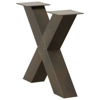 Produktbild för Soffbordsben X-formade 2 st naturstål 50x(42-43) cm stål