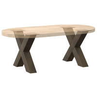 Produktbild för Soffbordsben X-formade 2 st naturstål 50x(42-43) cm stål