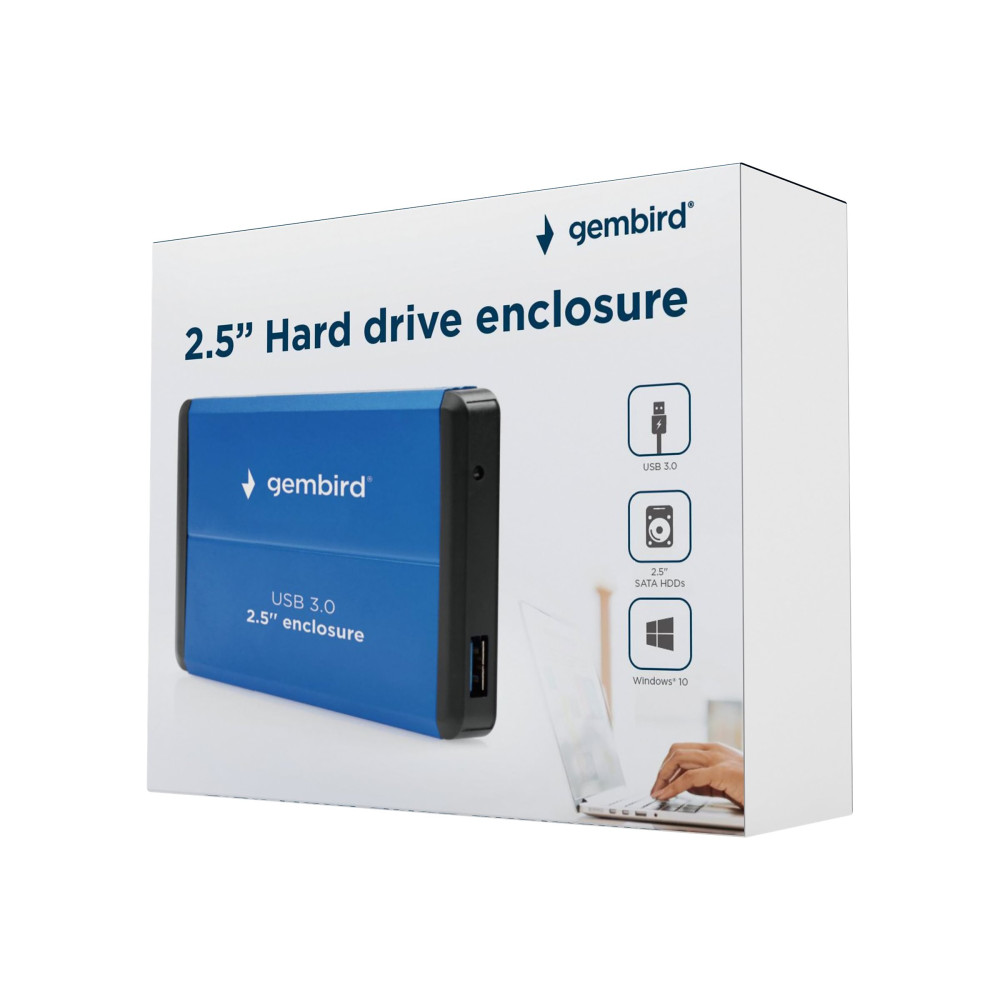 Produktbild för Gembird EE2-U3S-2-B - förvaringslåda - SATA 3Gb/s - USB 3.0