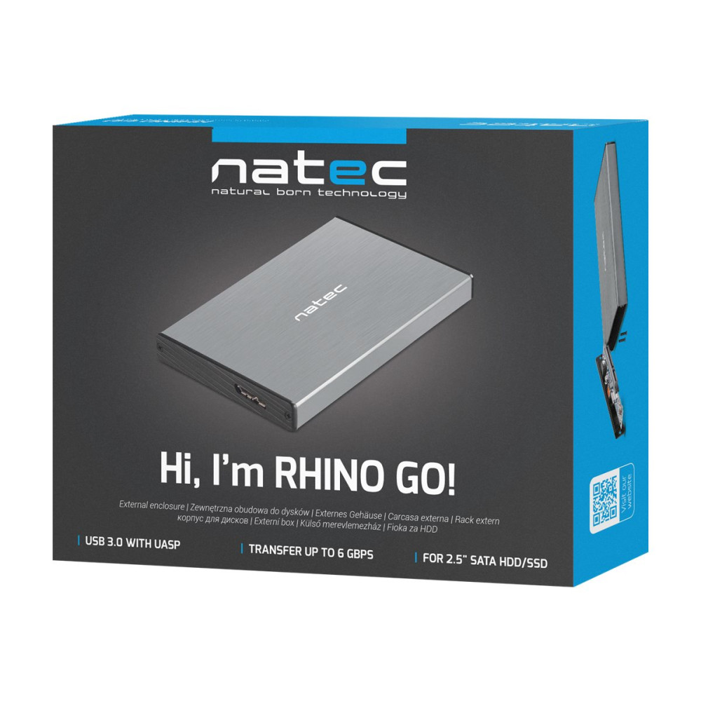 Produktbild för Natec Rhino GO - förvaringslåda - SATA 6Gb/s - USB 3.0