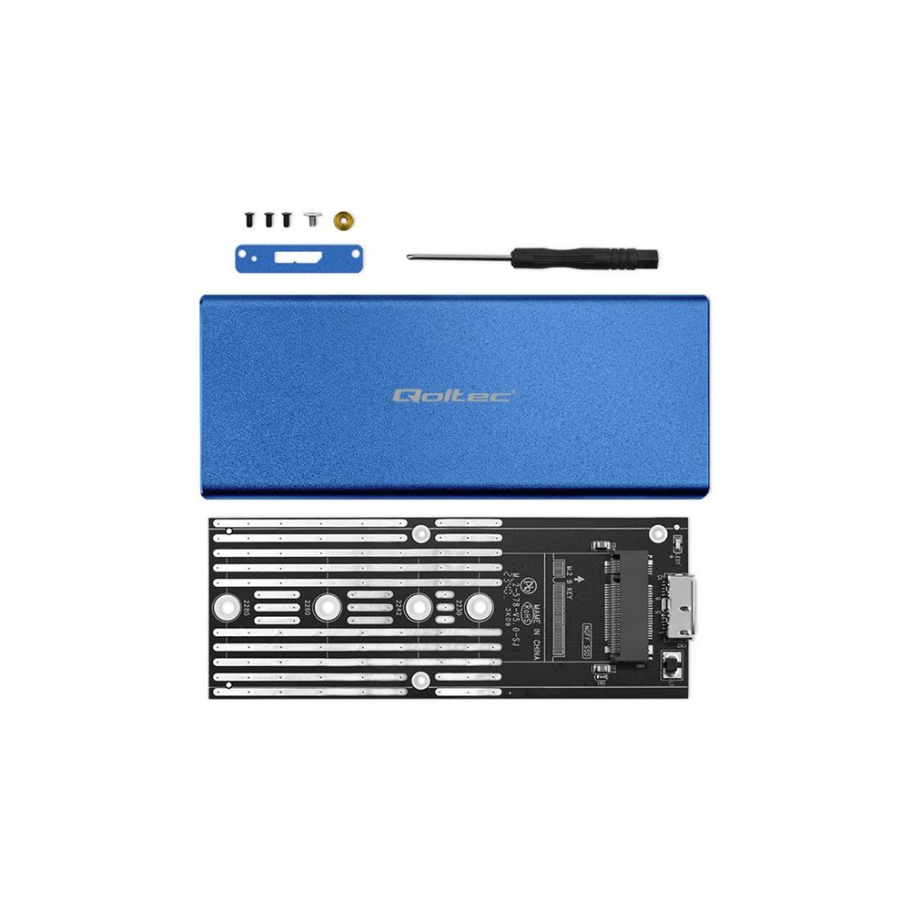 Produktbild för Qoltec - förvaringslåda - NGFF - SATA 6Gb/s - USB 3.0