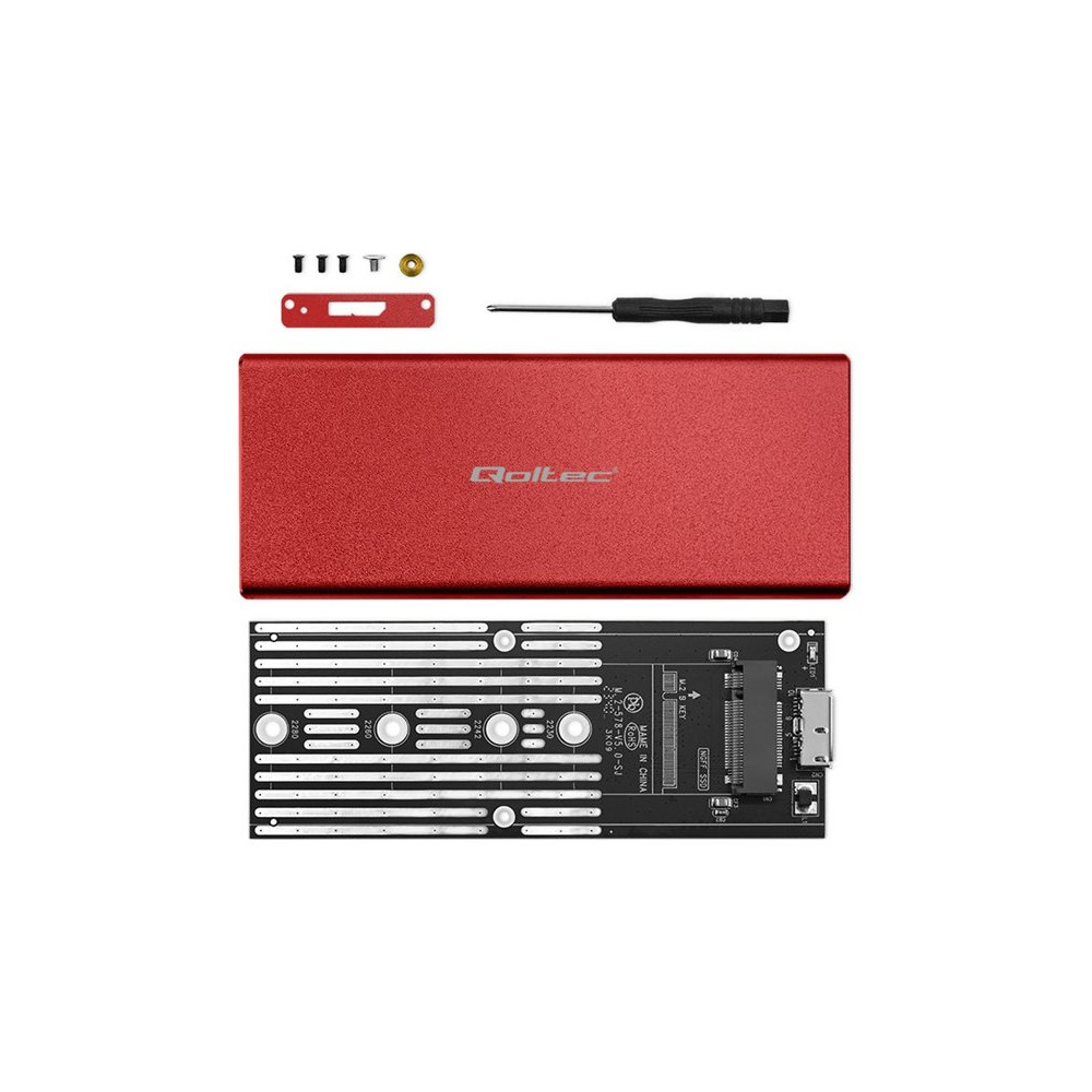 Produktbild för Qoltec - förvaringslåda - NGFF - SATA 6Gb/s - USB 3.0