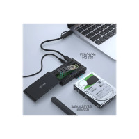 Produktbild för Unitek SolidForce+ - förvaringslåda - SATA 6Gb/s / PCIe 3.0 x2 (NVMe) - USB 3.2 (Gen 2)