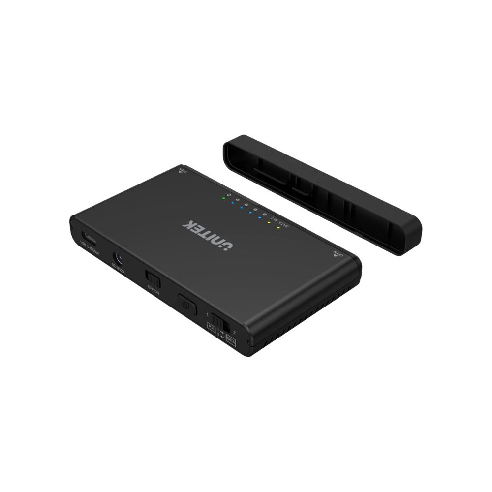 Produktbild för Unitek SolidForce+ - förvaringslåda - SATA 6Gb/s / PCIe 3.0 x2 (NVMe) - USB 3.2 (Gen 2)