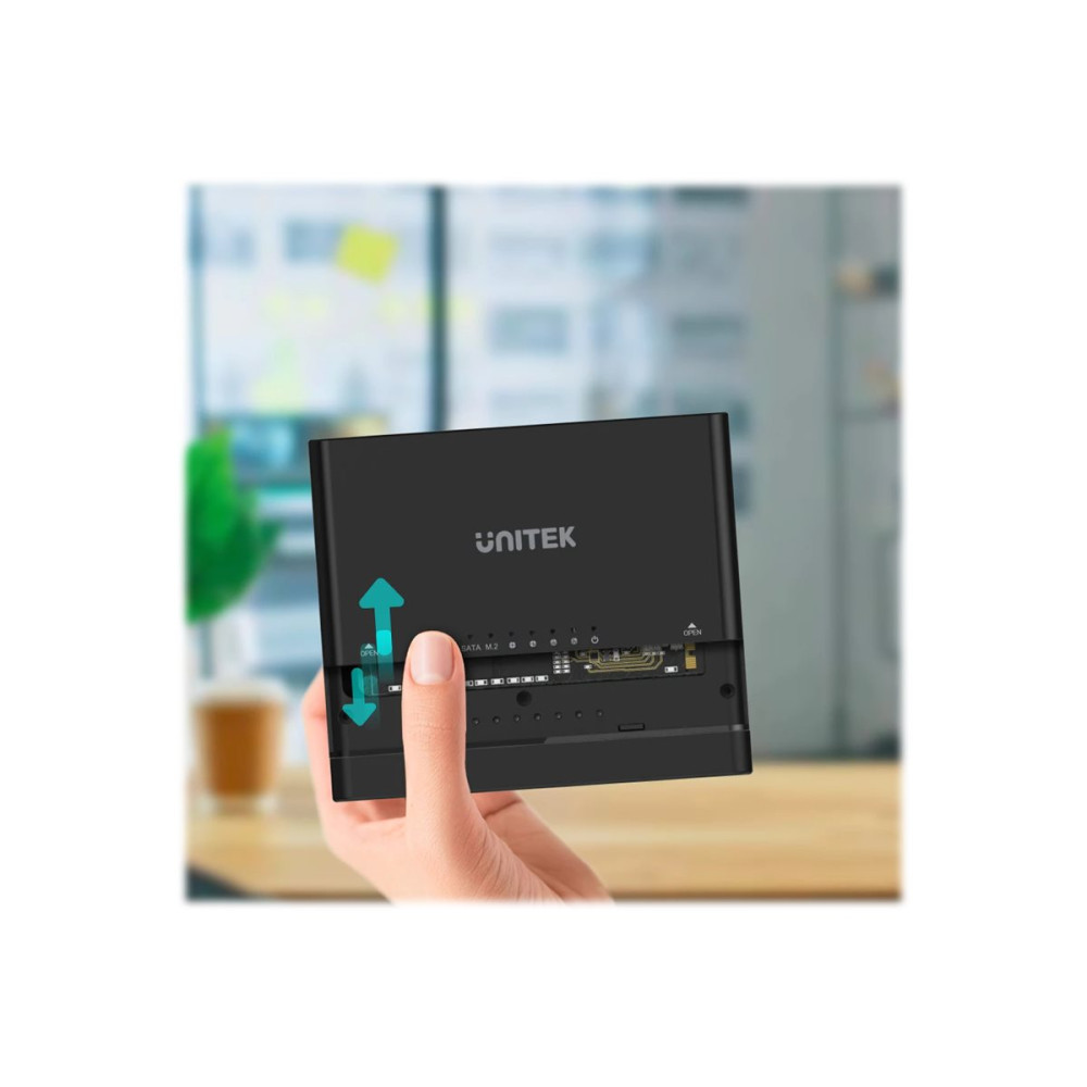 Produktbild för Unitek SolidForce+ - förvaringslåda - SATA 6Gb/s / PCIe 3.0 x2 (NVMe) - USB 3.2 (Gen 2)