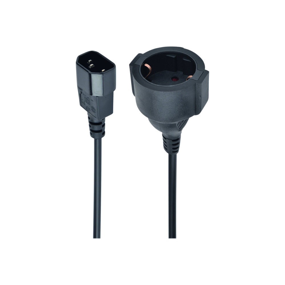 Produktbild för Cablexpert - strömadapter - IEC 60320 C14 till CEE 7/4 - 15 cm