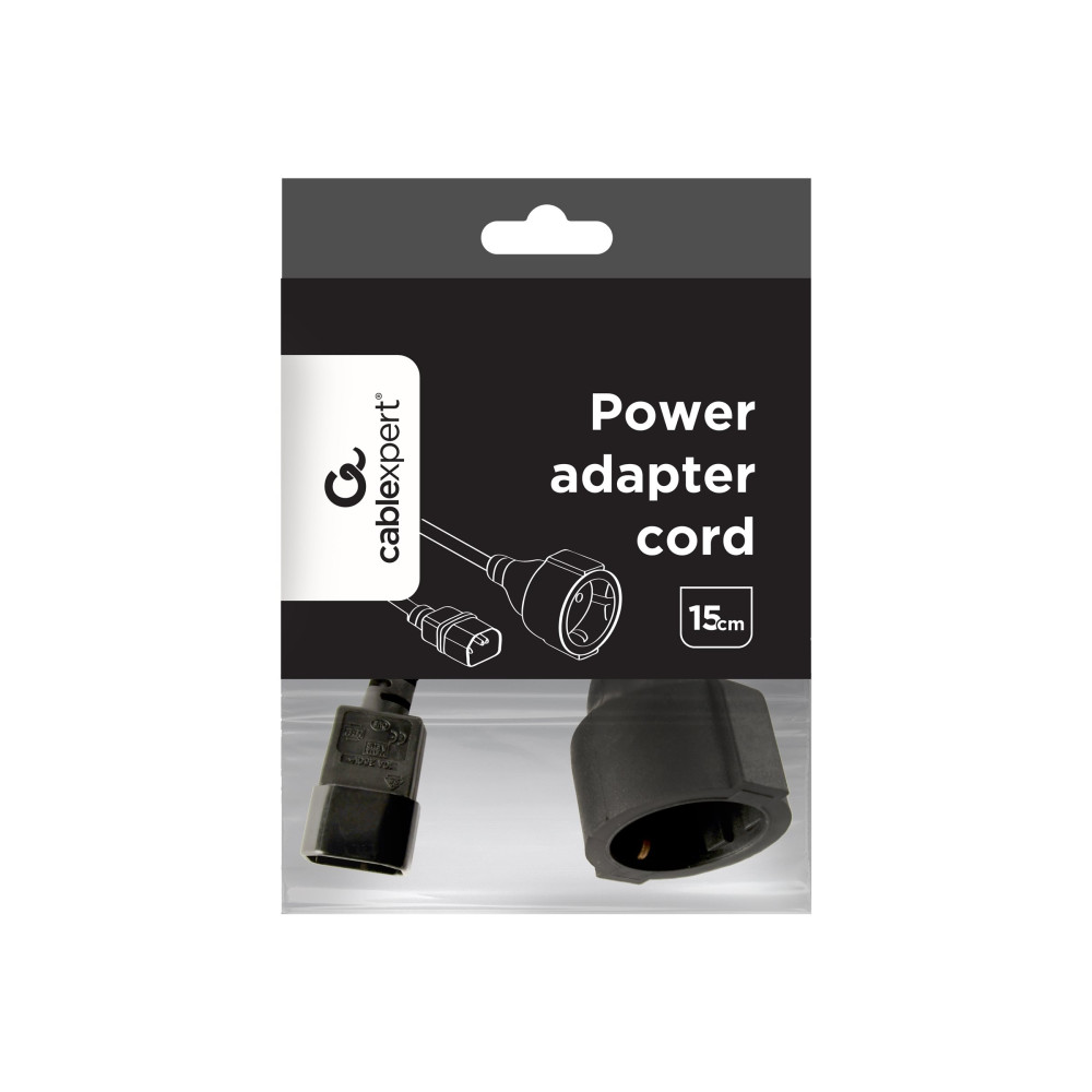Produktbild för Cablexpert - strömadapter - IEC 60320 C14 till CEE 7/4 - 15 cm