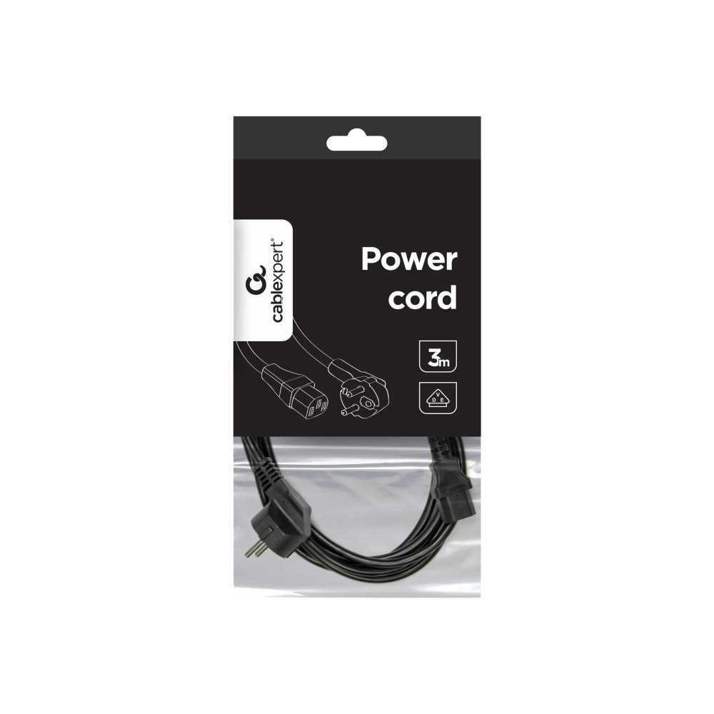 Produktbild för Gembird PC-186-VDE-3M - strömkabel - power CEE 7/7 till power IEC 60320 C13 - 3 m