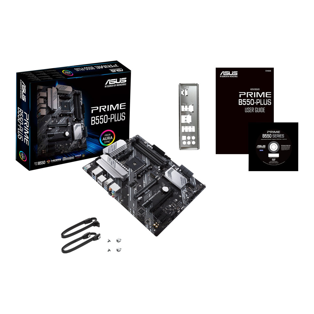 Produktbild för ASUS PRIME B550-PLUS - moderkort - ATX - Socket AM4 - AMD B550