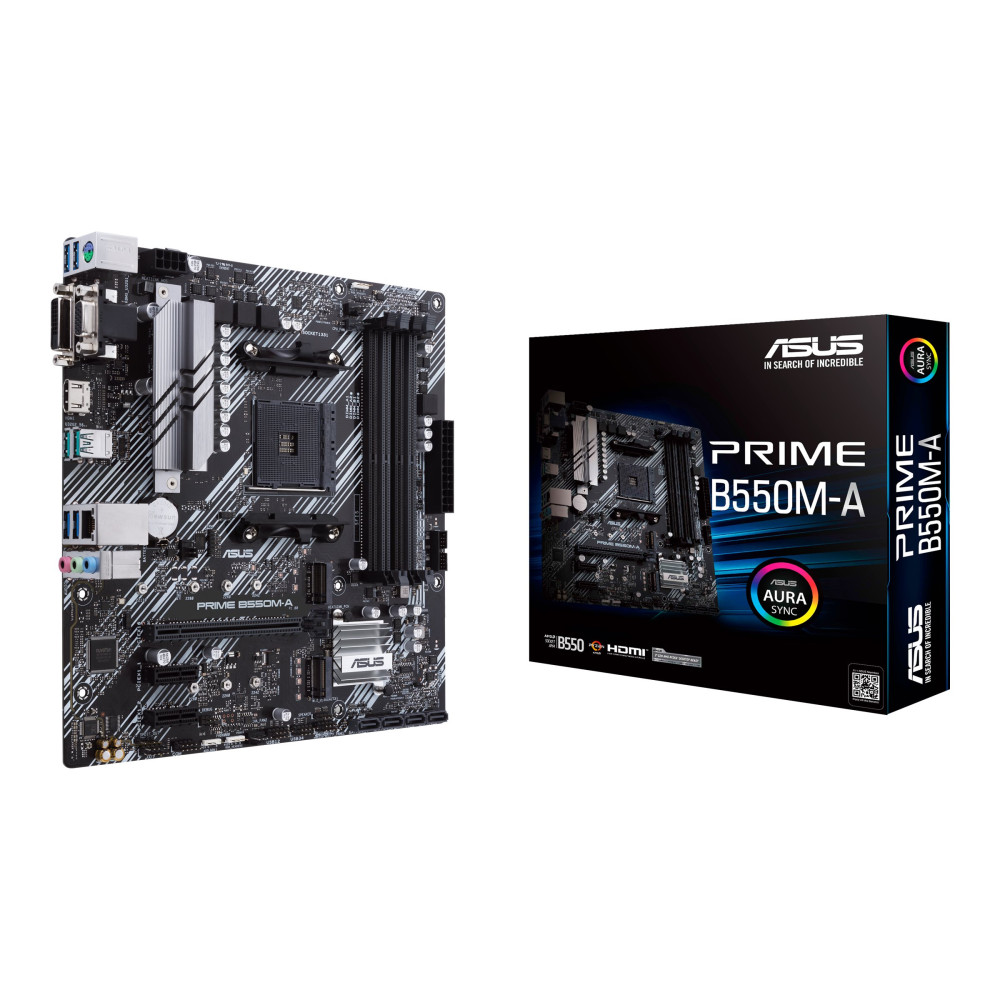 Produktbild för ASUS PRIME B550M-A - moderkort - micro ATX - Socket AM4 - AMD B550