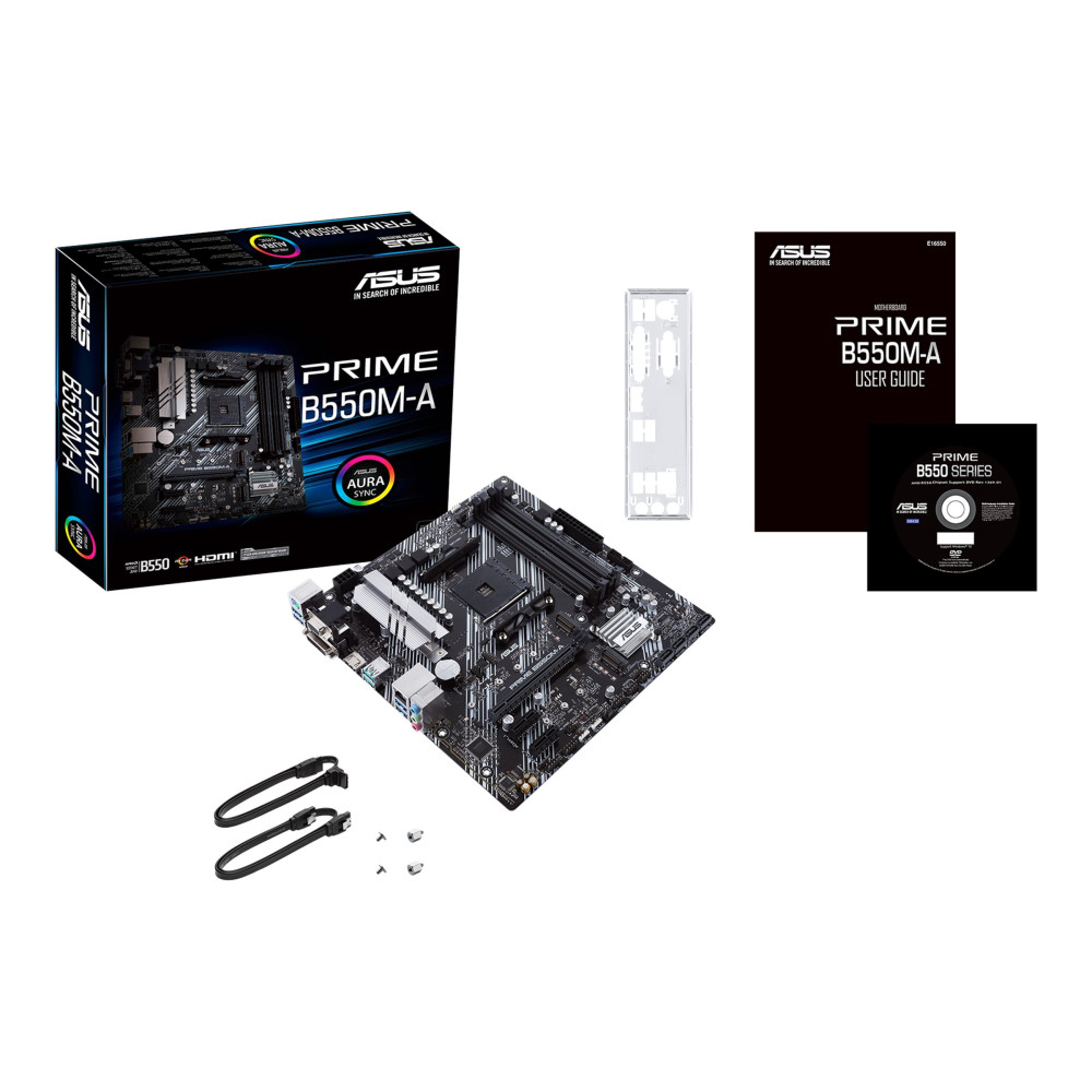 Produktbild för ASUS PRIME B550M-A - moderkort - micro ATX - Socket AM4 - AMD B550