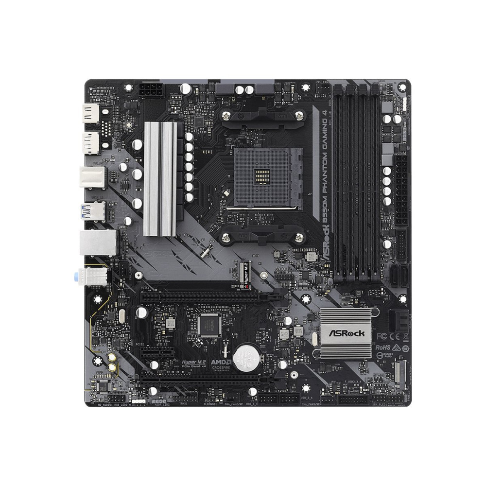 Produktbild för ASRock B550M Phantom Gaming 4 - moderkort - micro ATX - Socket AM4 - AMD B550