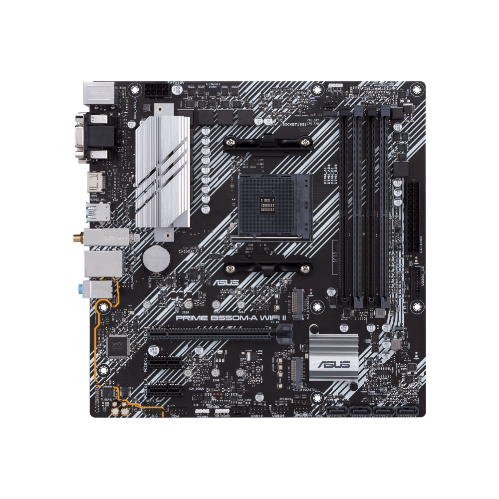Produktbild för ASUS PRIME B550M-A WIFI II - moderkort - micro ATX - Socket AM4 - AMD B550