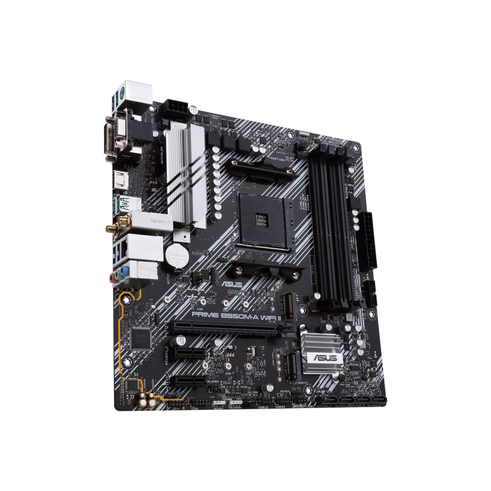 Produktbild för ASUS PRIME B550M-A WIFI II - moderkort - micro ATX - Socket AM4 - AMD B550