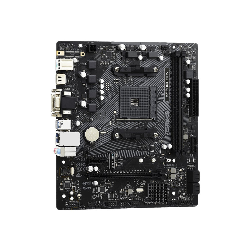 Produktbild för ASRock A520M-HDV - moderkort - micro ATX - Socket AM4 - AMD A520