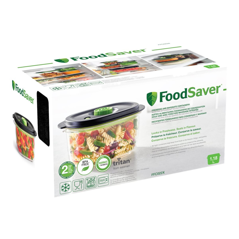 Produktbild för FoodSaver Preserve & Marinate FFC022X - matförvaringsbehållare - CrystalClear - 1.18 L