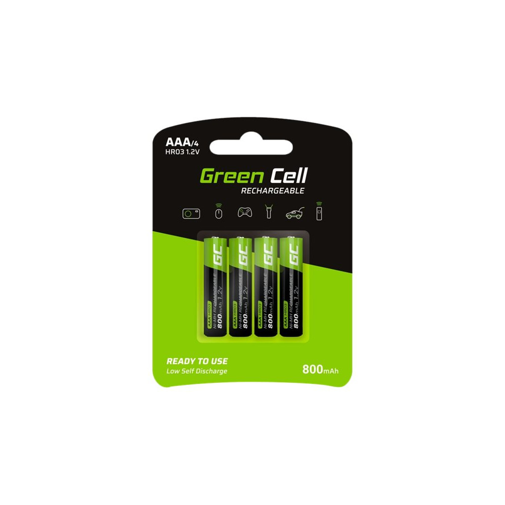 Produktbild för Green Cell Rechargeable batteri - 4 x AAA - NiMH