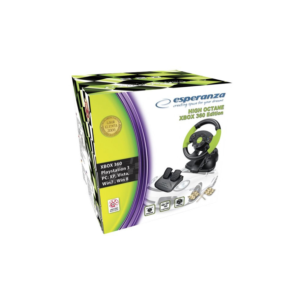 Produktbild för Esperanza High Octane XBOX Edition - ratt- och pedaluppsättning - kabelansluten