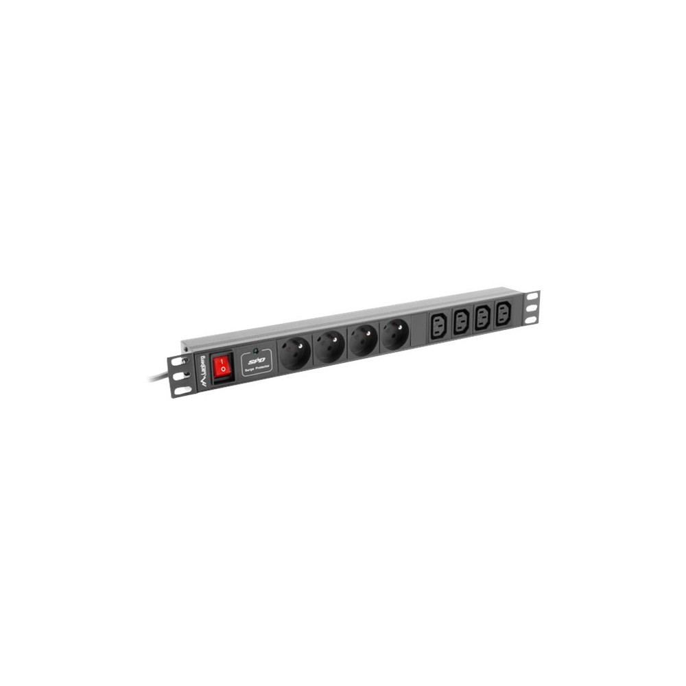 Produktbild för Lanberg PDU-04E04I-0200-IEC-BK - kraftdistributionsenhet - 2500 watt