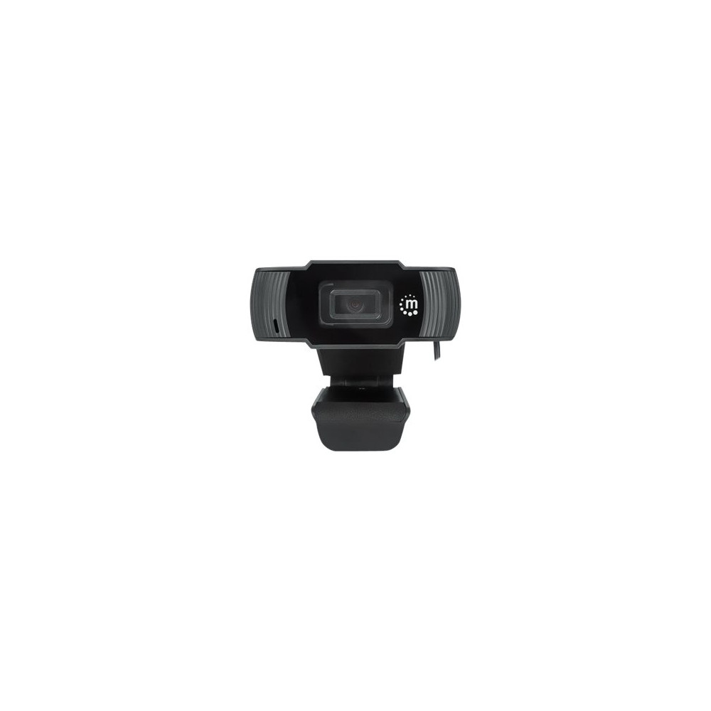 Produktbild för Manhattan USB Webcam, Two Megapixels (Clearance Pricing), 1080p Full HD, USB-A, Integrated Microphone, Adjustable Clip Base, 30 frame per second, Black, Three Year Warranty, Box - webbkamera