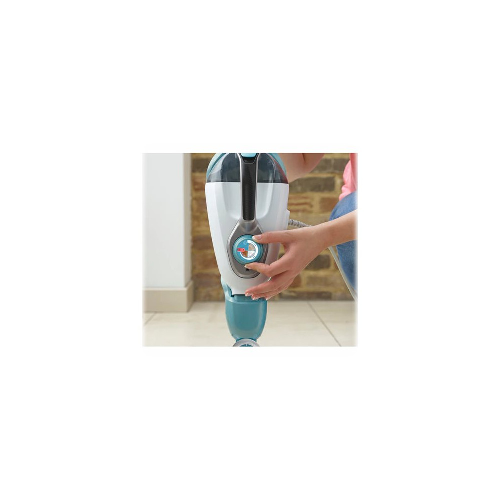 Produktbild för BLACK+DECKER steam-mop BHSM1610DSM - ångdammsugare - skaft/handhållen - vit/aqua