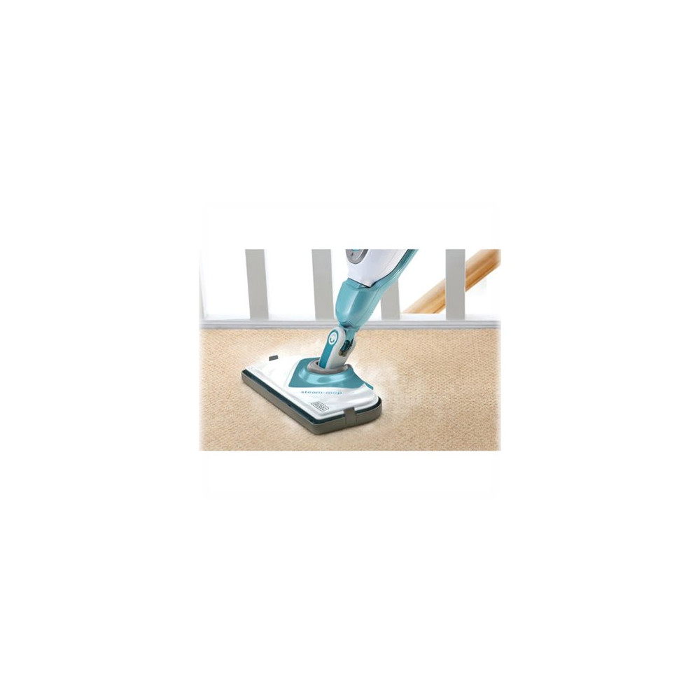 Produktbild för BLACK+DECKER steam-mop BHSM1610DSM - ångdammsugare - skaft/handhållen - vit/aqua