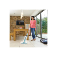 Produktbild för BLACK+DECKER steam-mop BHSM1610DSM - ångdammsugare - skaft/handhållen - vit/aqua