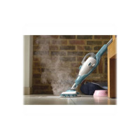 Produktbild för BLACK+DECKER steam-mop BHSM1610DSM - ångdammsugare - skaft/handhållen - vit/aqua