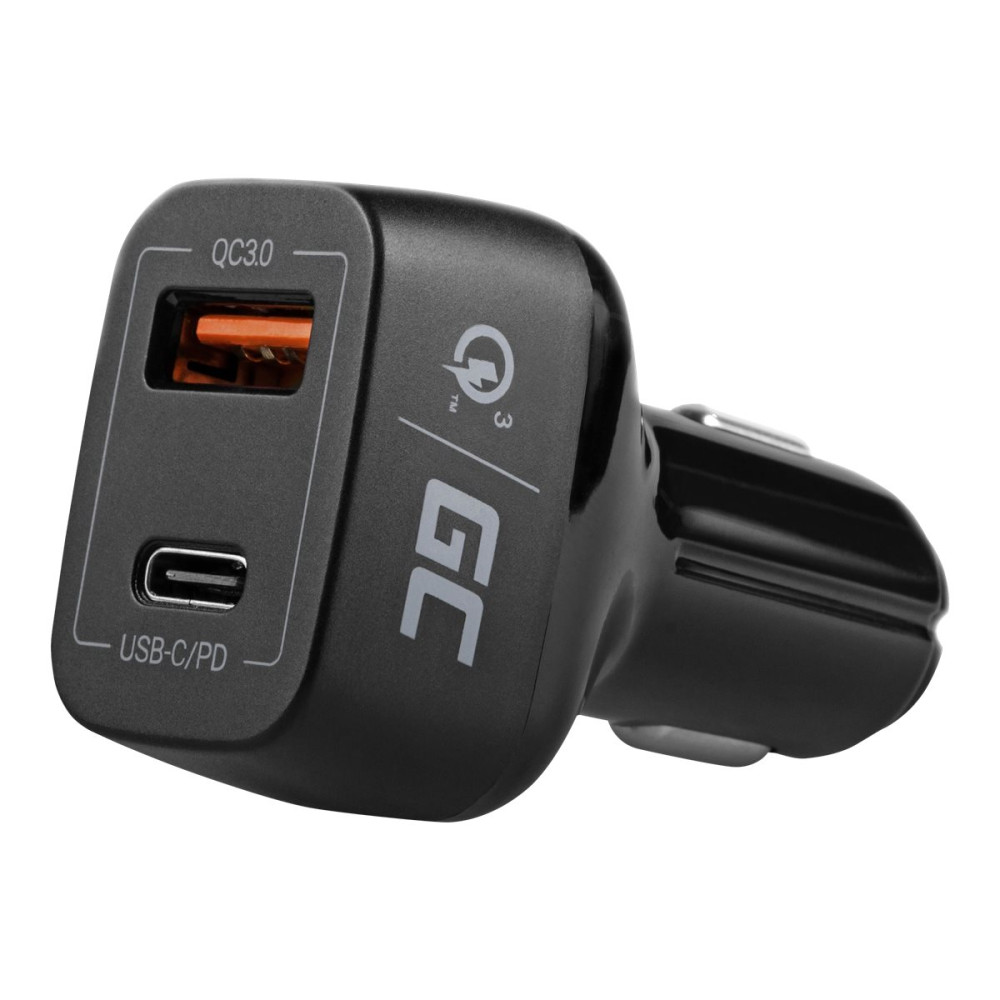 Produktbild för Green Cell strömadapter för bil - USB, USB-C - 42 watt