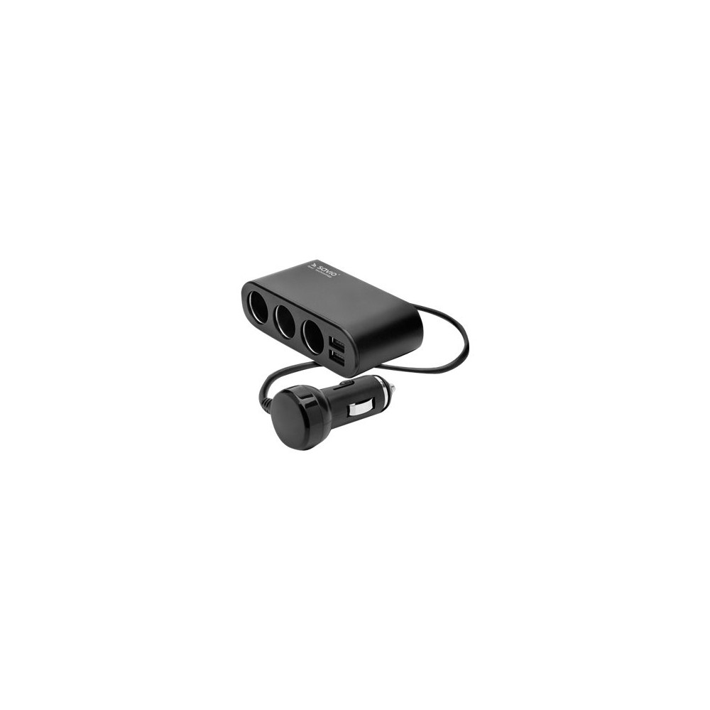 Produktbild för SAVIO SA-024 strömadapter för bil - 2 x USB, 3 x bilens cigarettändare - 120 watt
