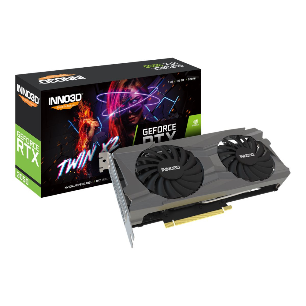 Produktbild för Inno3D GeForce RTX 3050 TWIN X2 - grafikkort - GF RTX 3050 - 8 GB
