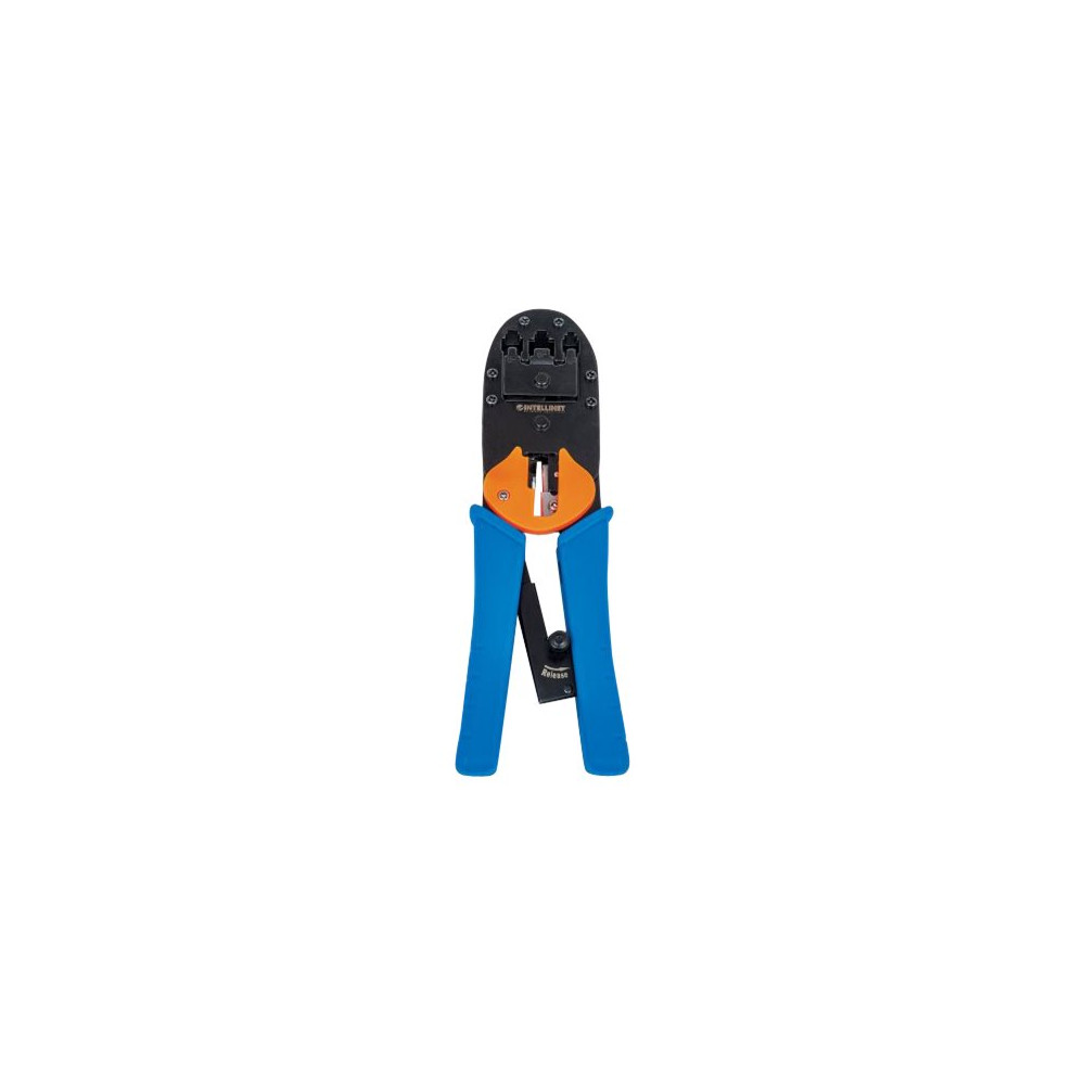 Produktbild för Intellinet Universal Modular Plug Crimping Tool, For RJ45, RJ12 and RJ11 modular plugs - hopfalsningsverktyg