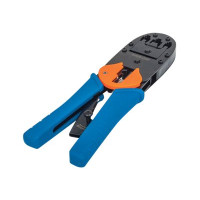 Produktbild för Intellinet Universal Modular Plug Crimping Tool, For RJ45, RJ12 and RJ11 modular plugs - hopfalsningsverktyg