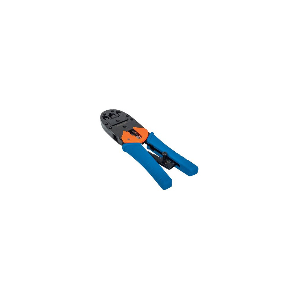 Produktbild för Intellinet Universal Modular Plug Crimping Tool, For RJ45, RJ12 and RJ11 modular plugs - hopfalsningsverktyg