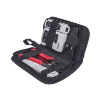 Produktbild för Intellinet 4-Piece Network Tool Kit, 4 Tool Network Kit Composed of LAN Tester, LSA punch down tool, Crimping Tool and Cut and Stripping tool - verktygssats för nätverk