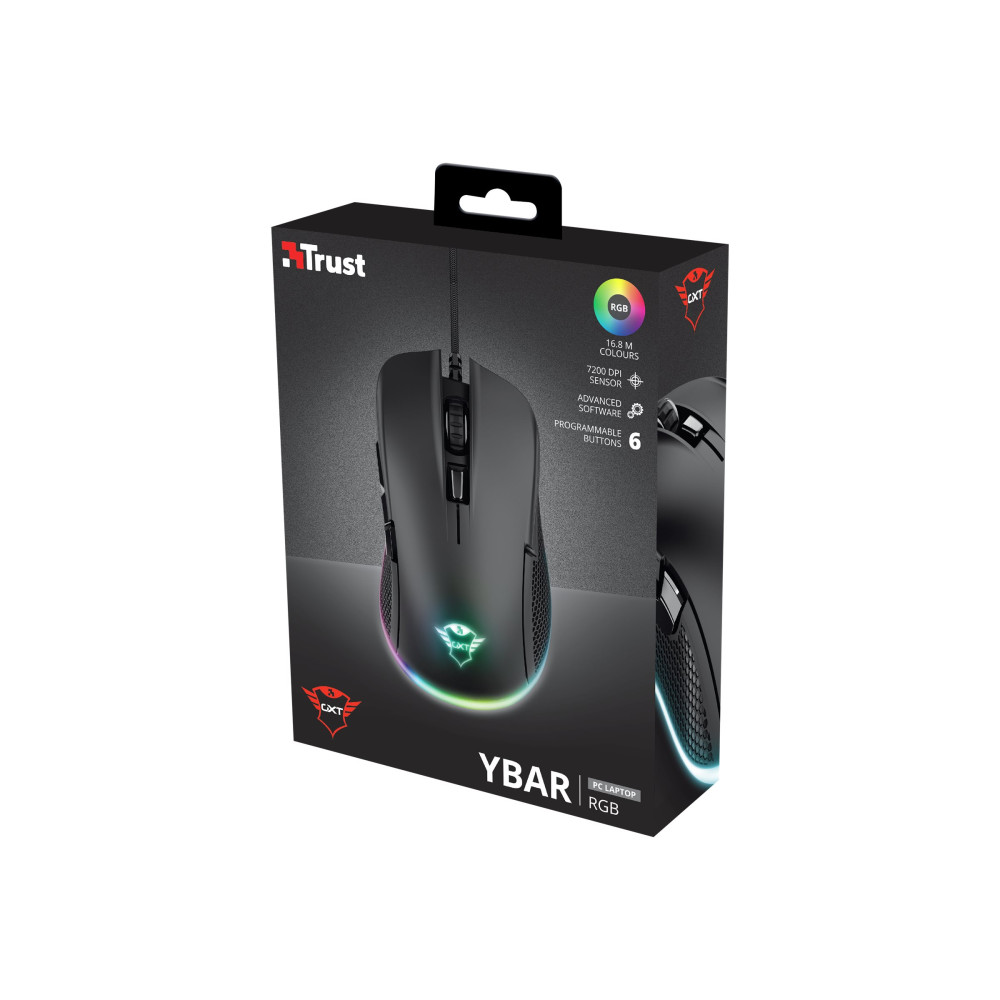 Produktbild för Trust GXT 922 YBAR - mus - USB 2.0 - svart