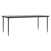 Produktbild för Trädgårdsbord svart 200x100x74 cm härdat glas