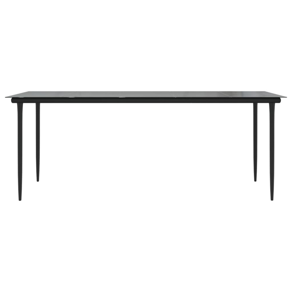 Produktbild för Trädgårdsbord svart 200x100x74 cm härdat glas