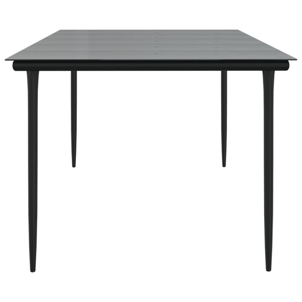 Produktbild för Trädgårdsbord svart 200x100x74 cm härdat glas
